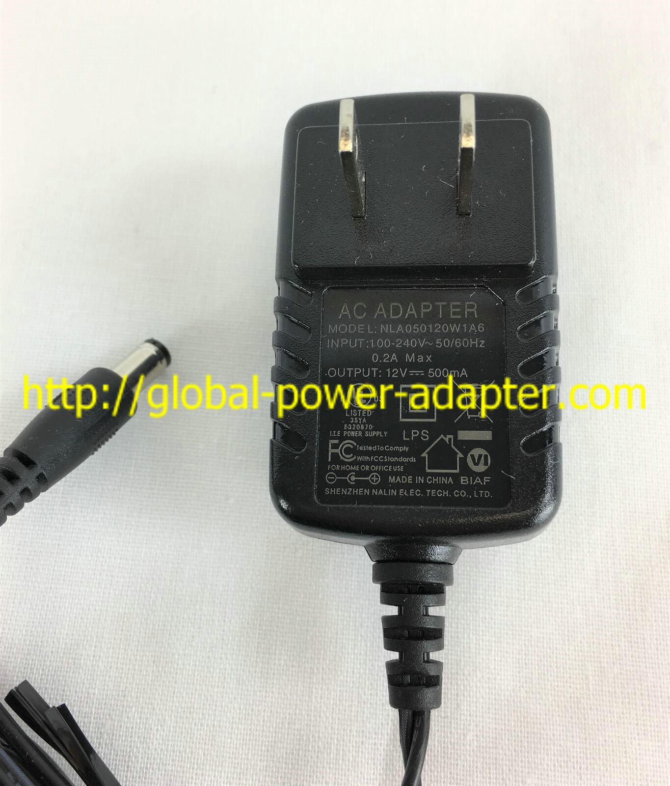 *100% Brand NEW* NLA050120W1A6 12V 0.5A 500mA AC Adapter Power Supply Charger Free shipping!